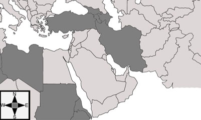 Map of countries involved in the Gog-Magog war