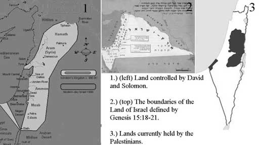 Israel map comparing Genesis 15:18-21 to modern day land owned by the Jews