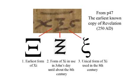Different forms of the Greek letter Xi